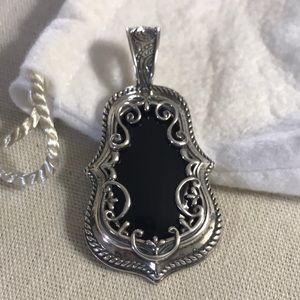 Carolyn pollack sterling silver onyx enhancer